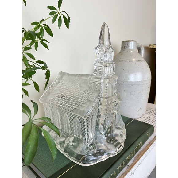 Rare Tall Vintage 1992 Glass Light Up Church Christmas / Holiday / Country Home - Picture 14 of 14